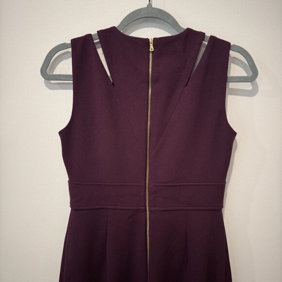 Calvin Klein Burgundy Shift Dress with Cutouts - Size 2 - Picture 5 of 6